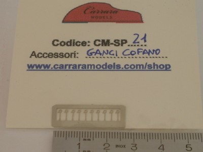 CM-SP21 set 10 pz ganci cofano in fotoincisione per auto corsa sport prototipo - scala 1:43